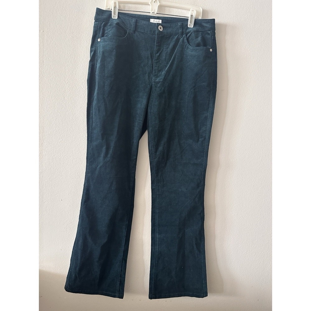 J. Jill Corduroy Bootcut Stretch Pants Women's Size 12 Dark Teal 5 Pocket